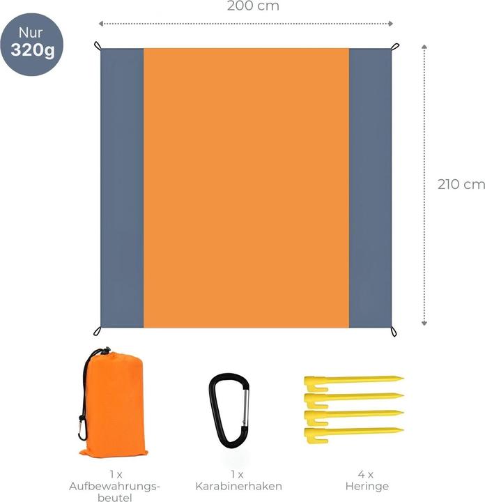 Produktbild Hermex Strandmatte Strandtuch Picknickdecke Sandfreie Stranddecke Liegetuch
