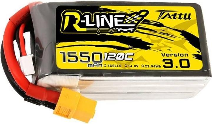 Tattu RC Battery LiPo 1550 mAh 14.8 V 120C R-Line V3.0 (14.80 V, 1550 mAh)