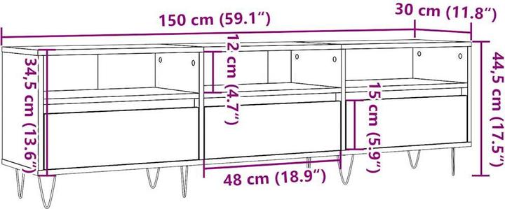 Image du produit VidaXL TV Schrank Lowboard Fernsehschrank Fernsehtisch TV Möbel Artisan-Eiche