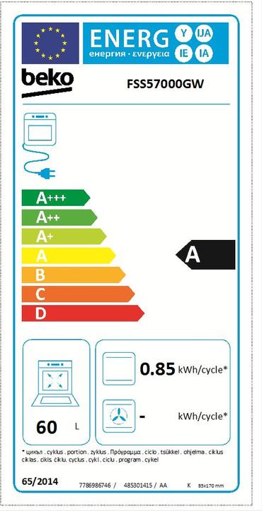 Energie-Label Beko FSS57000GW 50cm