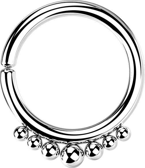 Produktbild Star Piercing Micro Piercing Ring silber sieben Kugeln (Chirurgenstahl 316L, ohne Messing)
