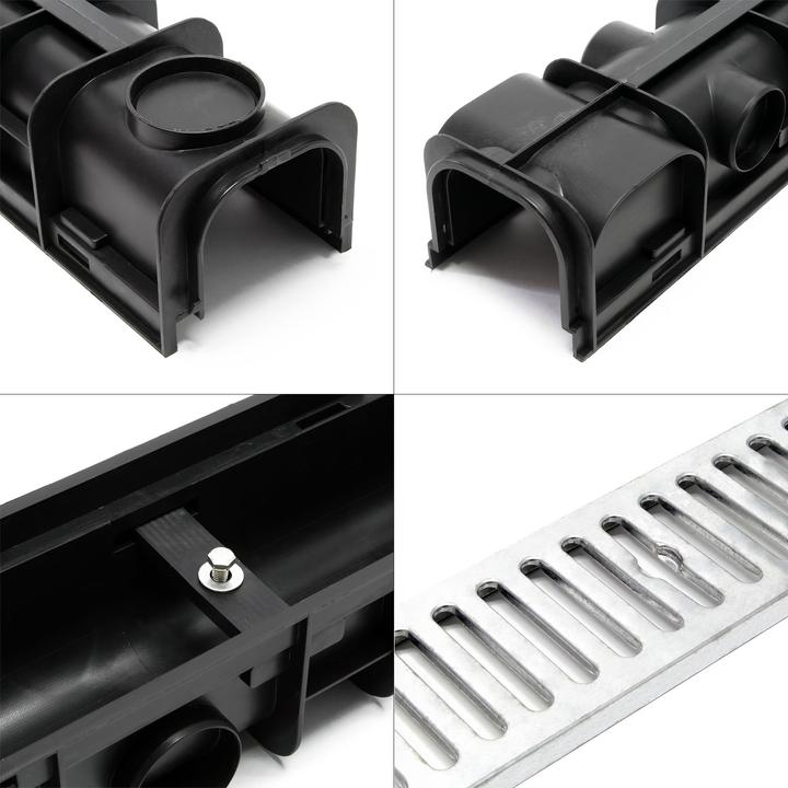 Actual product image Wiltec Drainage Storm Ground Channel 4x1m 1.5t Heelguard Galvanised Rain Waste Sewage Water Drain