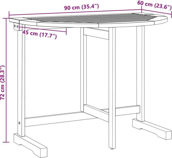 Produktbild VidaXL Balkontisch Klappbar Akazie (60 cm)