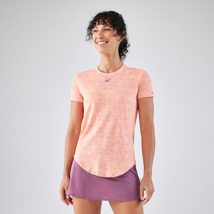 Produktbild Kuikma Women’s Short-Sleeved Breathable Technical Padel T-Shirt - Coral Orange (XL)