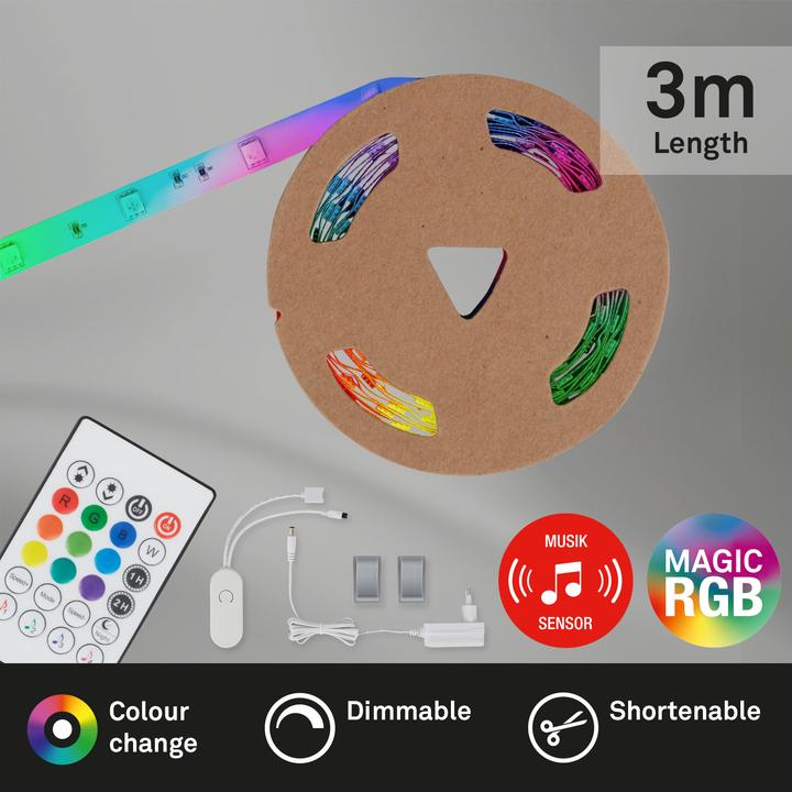 Produktbild Briloner Magic RGB-LED Flexband, 3m, inkl. Musiksensor (300 cm, Indoor)