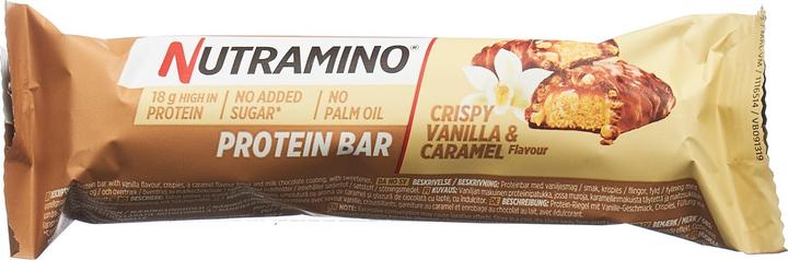 Produktbild Nutramino Crispy Proteinbar Vanilla & Caramel (12x64g) (Vanille, 12 Stk., 660 g)