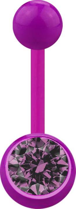 Actual product image Star Piercing Banana violet with ball and ball crystal light violet (Acrylic, without brass)