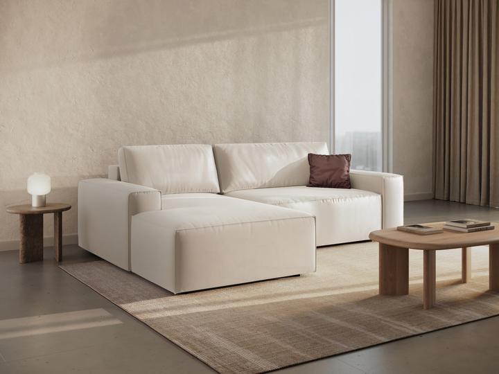 Actual product image Micadoni Velvet Left Corner Sofa With Bed Function And Box, "Jodie", 3 Seats, 246x151x86 Made in Europe (Corner sofa)