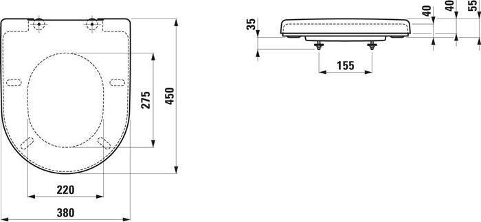 Actual product image Laufen PRO UNIVERSAL WC seat with cover manhattan