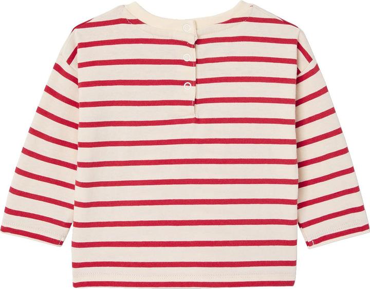 Vertbaudet Bio-Kollektion: Gestreiftes Baby Shirt mit Druckknöpfen hinten