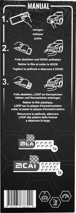 Produktbild 21cars Klett Wechselschild (Front + Heck, Langformat)