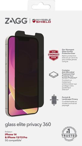 Actual product image Zagg Glass Elite Privacy 360 Iphone (1 Piece, Apple iPhone 13, Apple iPhone 13 Pro)