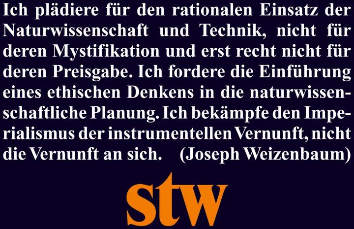 Produktbild Die Macht der Computer und die Ohnmacht der Vernunft (Deutsch, Joseph Weizenbaum, 1978)