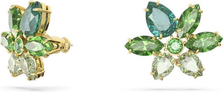 Produktbild Swarovski Gema Ohrstecker Verschiedene Schliffe Blume Grün Gold (Swarovski Metall)