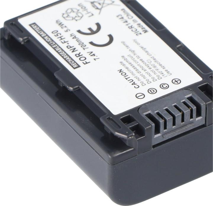 Actual product image AccuCell Sony NP-FH50 battery, H-series (Rechargeable battery)