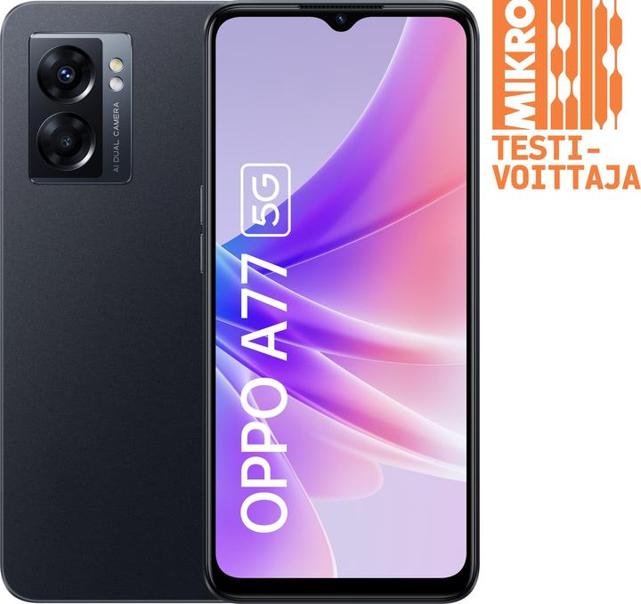 Produktbild OPPO A77 (64 GB, Midnight Black, 6.56", Dual SIM, 48 Mpx, 5G)