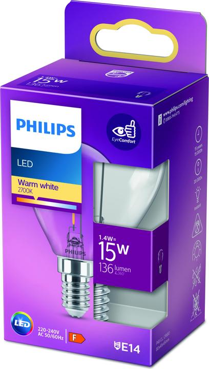 Actual product image Philips Lamp (E14, 1.40 W, 136 lm, 1 x, F)