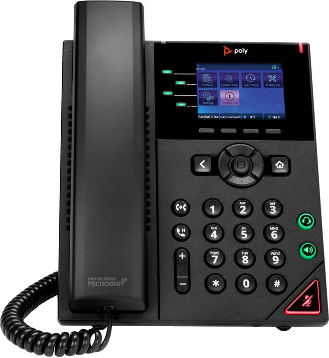 Image du produit Poly Téléphone de bureau VVX 250 Obi Edition Noir, Google Voice