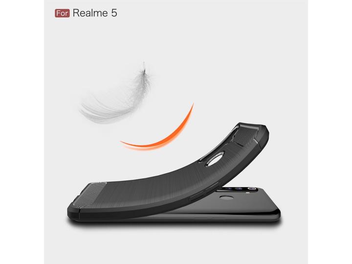 Actual product image Screenguard Realme 5 Cover Carbon Brushed Soft TPU (Realme 5)