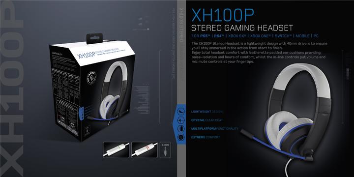 Produktbild Gioteck XH-100S Wired Stereo Headset White/Blue (Kabelgebunden)