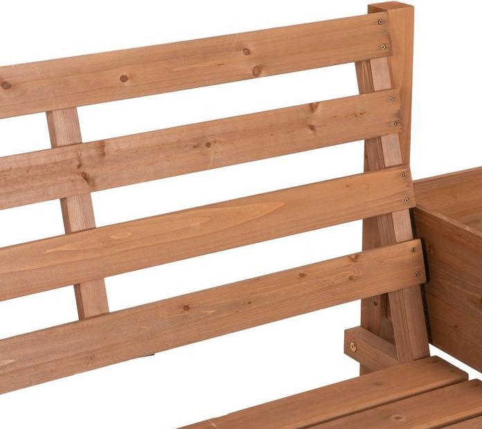 Image du produit Swisshandel24 Banc de jardin, banc 2 places, banc en bois, avec bac à fleurs, jusqu'à 240kg