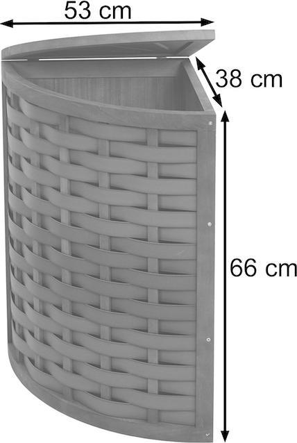 Image du produit Swisshandel24 Panier à linge d'angle HWC-H87, Bac à linge Collecteur de linge Trieur de linge, bois 70L 66x53x38cm (70 l)
