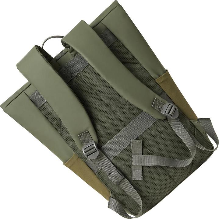 Produktbild Rivacase Rolltop Eco Waterproof RPET PU Leather Backpack for Men and Women, Olive Green (17 l)