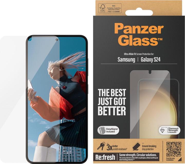 Productafbeelding PanzerGlass Ultrabrede pasvorm (1 Stuk, Samsung Galaxy S24)