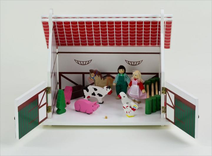 Produktbild Dema Kinder Holz Spielzeug Bauernhof Farm Set m. Puppen Tiere Stall Hof Holzspielzeug