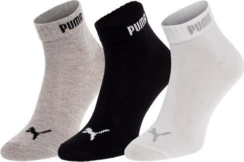 Actual product image Puma Unisex Quarter 3 Pair Pack Assorted Socks, Grey/White/Black, 40-42 (39 - 42)