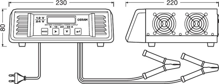 Actual product image Osram Battery charger 30A (12V, 24V, 30 A)