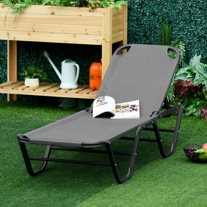 Produktbild Outsunny Sonnenliege mit verstellbarer Rückenlehne (188 cm)