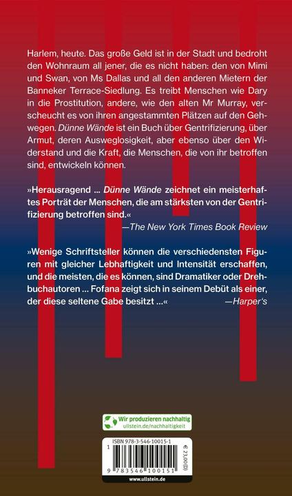 Produktbild Dünne Wände (Deutsch, Sidik Fofana, Jens Friebe, 2024)