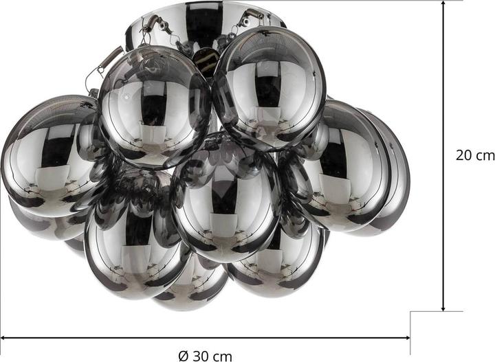 Image du produit By Rydens Grand plafonnier, gris, 30 cm (G9)