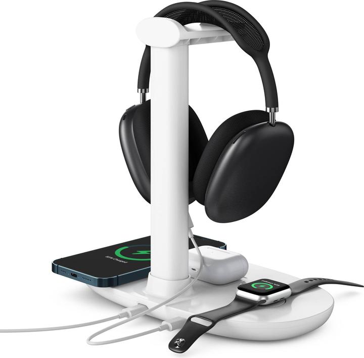 Image du produit PhoneLook Station de charge 4 en 1 moderne 30W sans fil avec support casque pour AirPods Max, iPhone, Apple Wa (15 W)