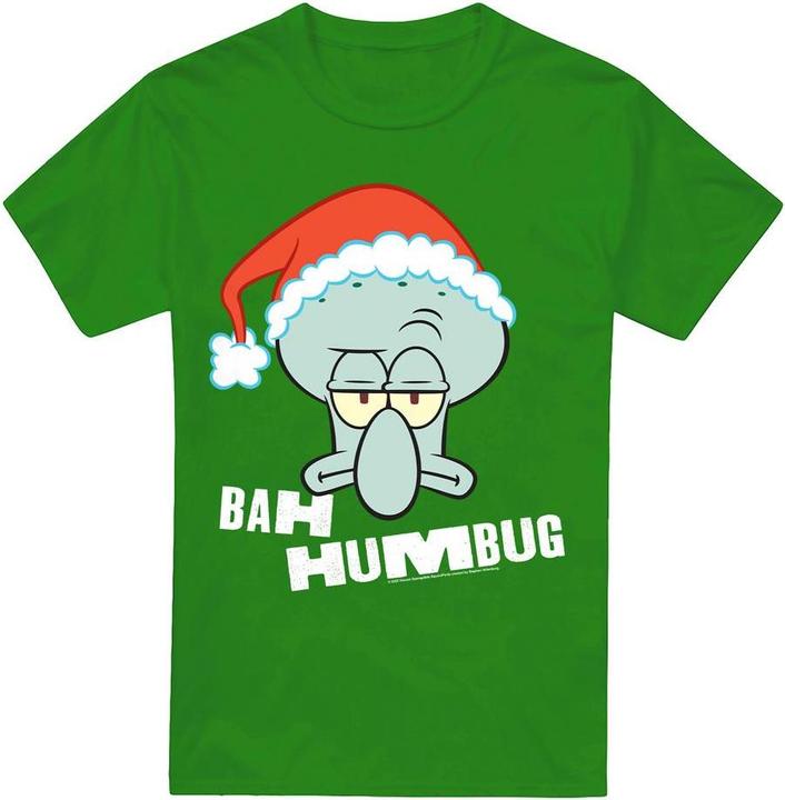 Immagine prodotto Spongebob Squarepants Bah Humbug Maglietta Natale Squidward Uomo (L)
