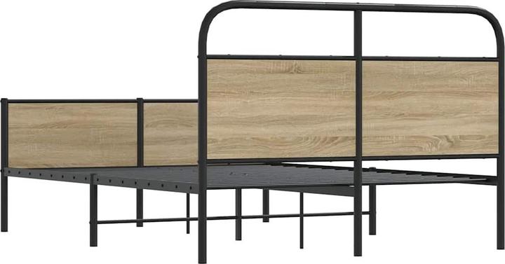 Produktbild VidaXL Bettgestell ohne Matratze 140x200 cm Sonoma-Eiche Holzwerkstoff (140 x 200 cm)