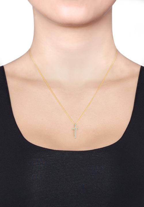 Image du produit Elli mit Kreuz-Anhänger verziert mit Kristallen (Argent Sterling, 45 cm)