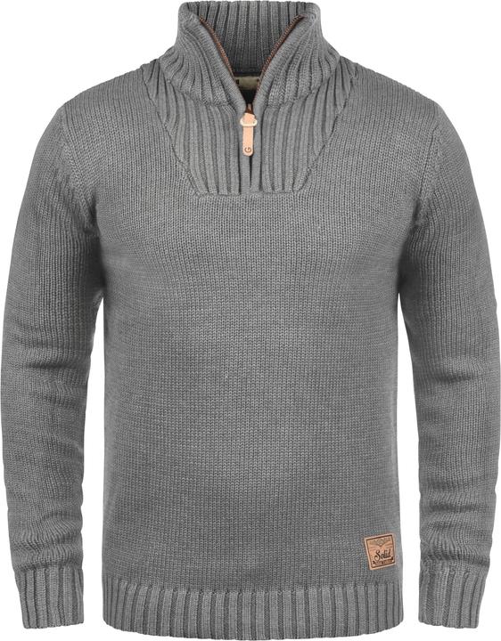 Actual product image Solid Petro Men's Jumper Chunky Knit Pullover Troyer With Zipper (L)