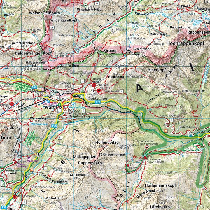 Produktbild Lechtaler Alpen - Allgäuer Alpen, Wander-, Rad- und Freizeitkarte 1:50.000, freytag & berndt, WK