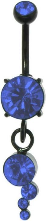 Immagine prodotto Bijouteria Piercing ventre (Acciaio chirurgico 316L, Vetro (di orologio), Rivestimento PVD (nero))