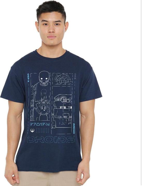 Actual product image Star Wars Mens Droids T-Shirt (L)