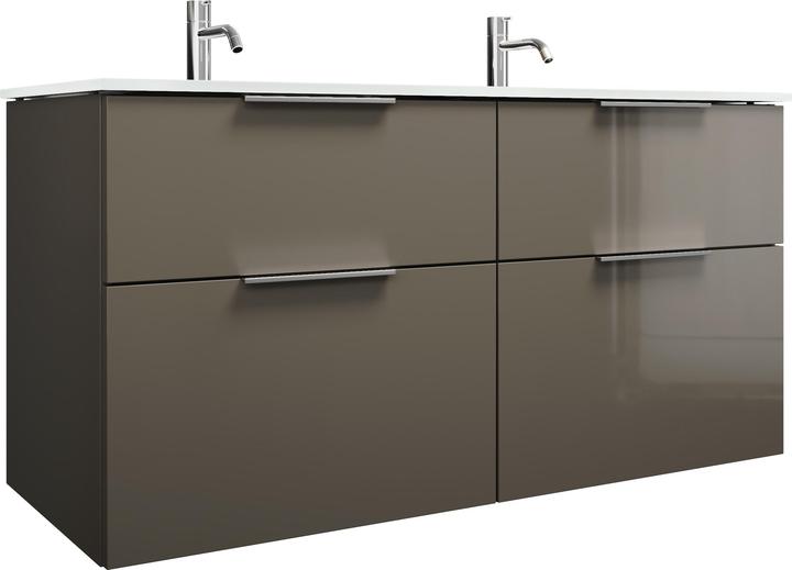 Produktbild burgbad Eqio Glas-Doppelwaschtisch inklusive Waschtischunterschrank, Breite 1220 mm