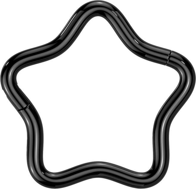 Produktbild Star Piercing Micro Segmentring klappbar schwarz Stern (ohne Messing, Titan G23)