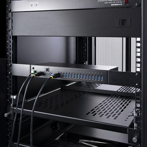 Image du produit StarTech COM 16-Port Industrial USB 3.0 Hub 5Gbps Mountable Terminal Block Power Up to 120W Shared U (USB-B, 16 Ports)