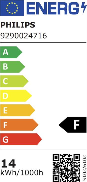 Energie-Label Philips Hue White & Color Ambiance BT (E27, 13.50 W, 1600 lm, 1 x, F)