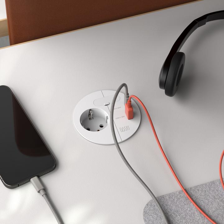 Produktbild Bachmann LOOP IN CHARGE Steckdose USB A/C Winkelstecker, weiss (938.301) (1 x, CEE 7/3, 2 m)