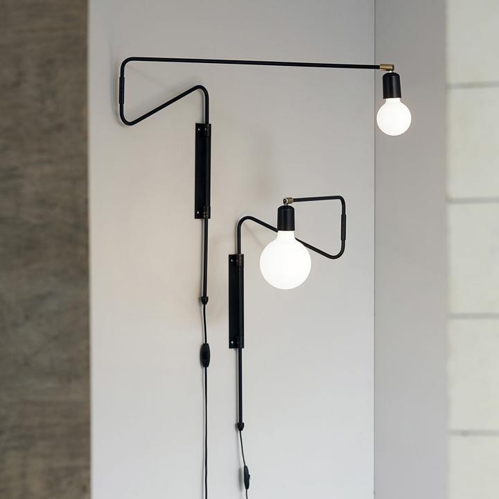 Image du produit House Doctor Applique murale, Swing, noir (E14)