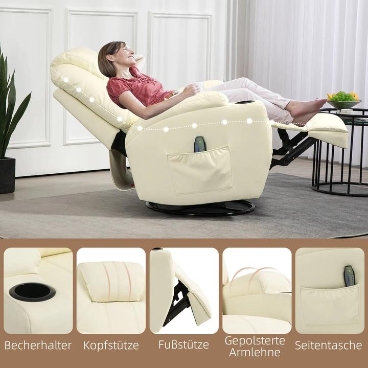 Image du produit Swisshandel24 Fauteuil de relaxation Fonction de massage Fonction de couchage électrique, Fonction de