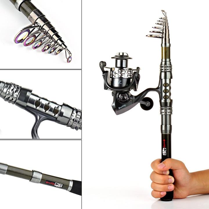 Image du produit Sougayilang Kits de pêche complets avec sac de transport 2,4M (Télescope, 240 cm)